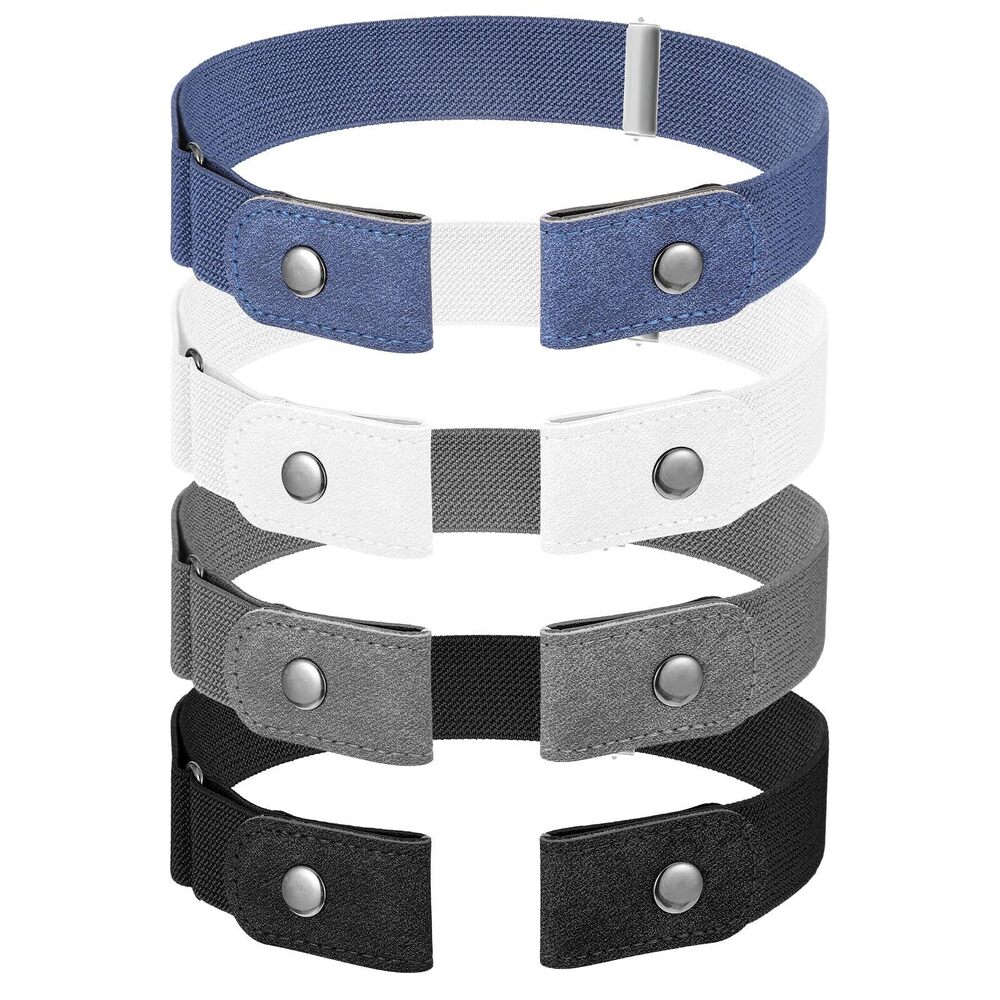 6299 4pcs Adjustable Belts For Women Men No Buckle- Invisible Lazy Elastic